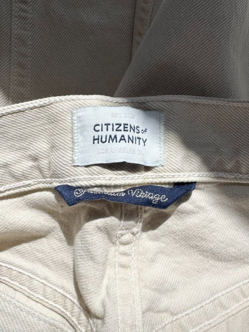 Citizens of Humanity Ayla Baggy Wide Leg Jeans Cream Almondette 25 - Picture 11 of 16